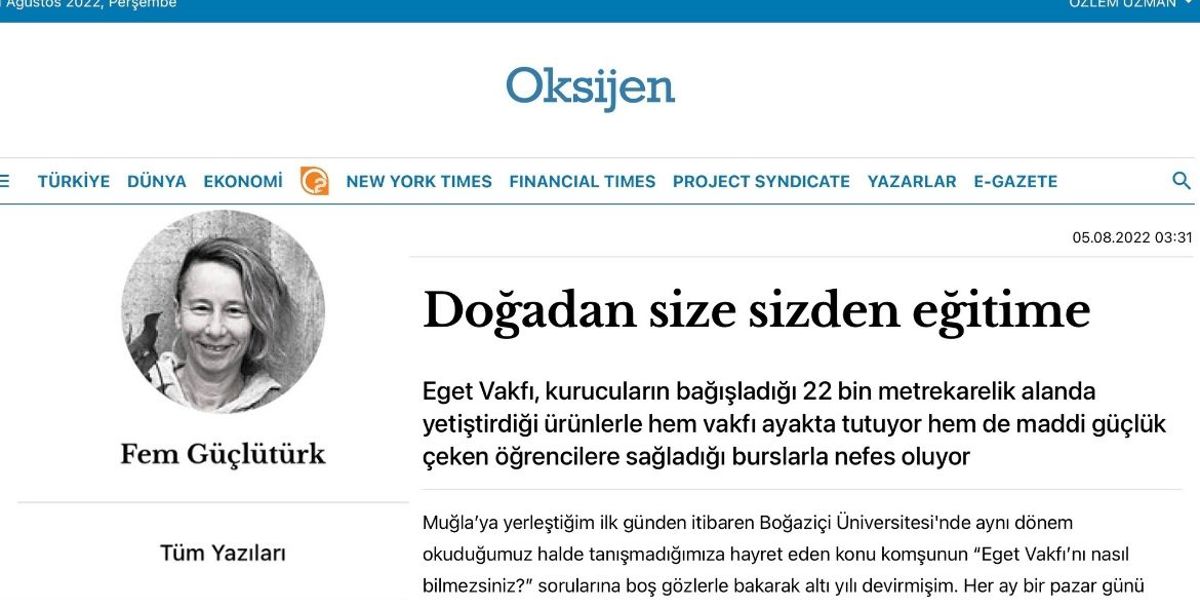 DOĞADAN SİZE; SİZDEN EĞİTİME