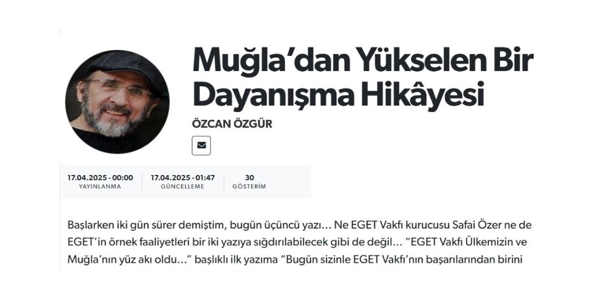 MUĞLA’DAN YÜKSELEN BİR DAYANIŞMA HİKÂYESİ